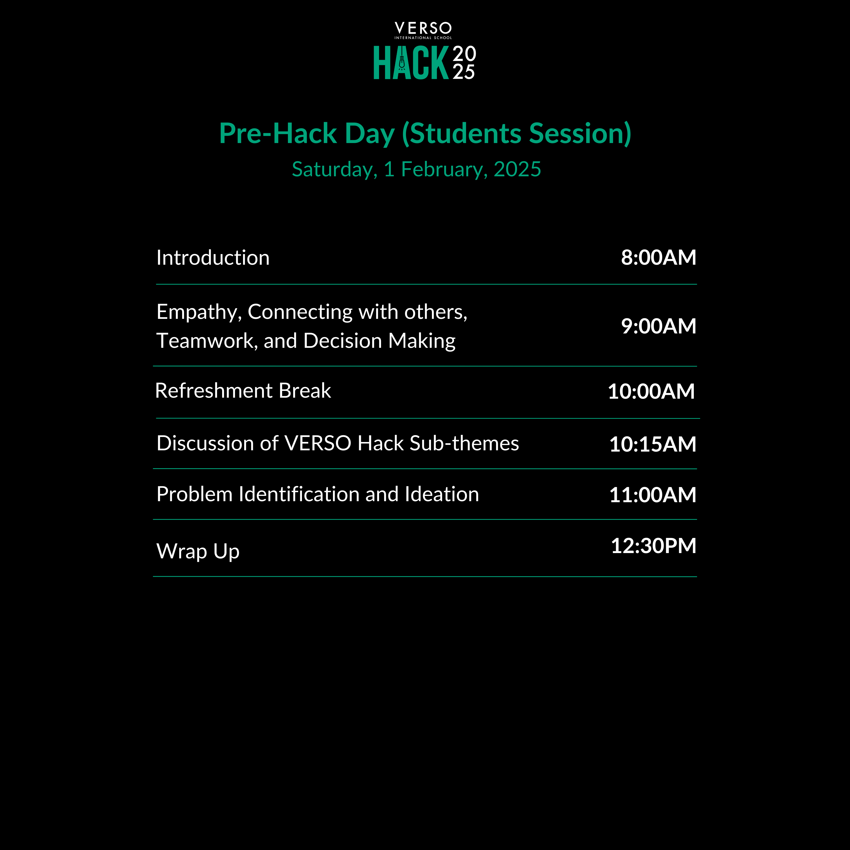 Pre-Hack (Students)